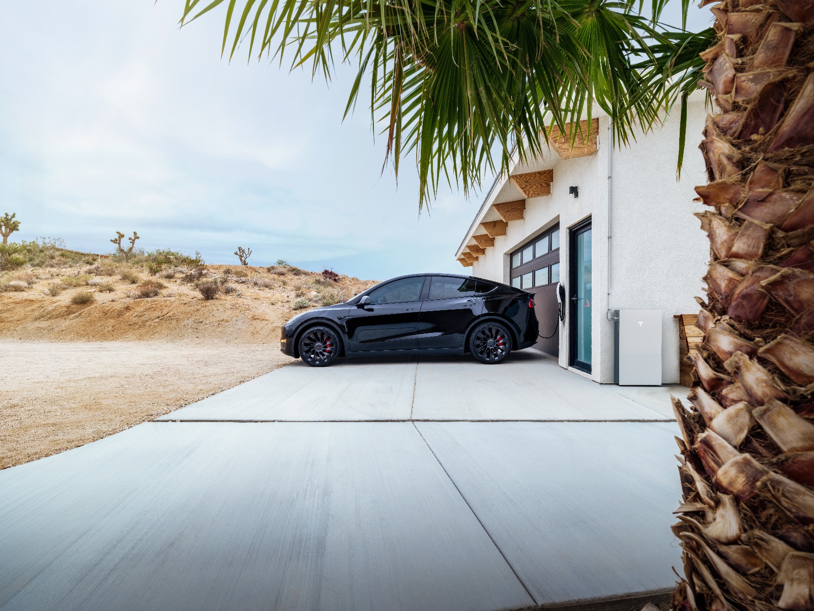 Tesla charging at the beach