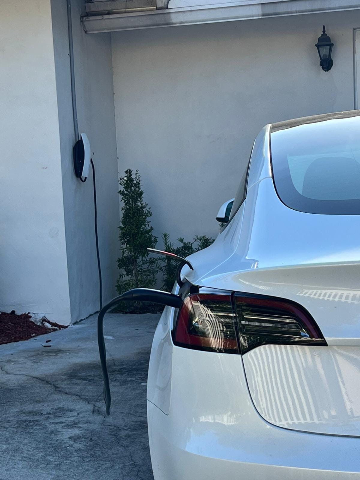 Level 2 EV charger installation — tesla car